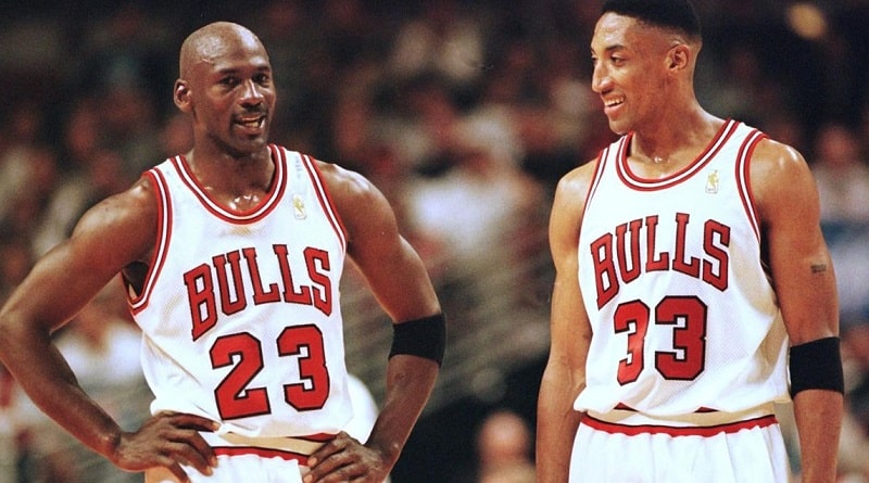 El legendario equipo de baloncesto de los Chicago Bulls 